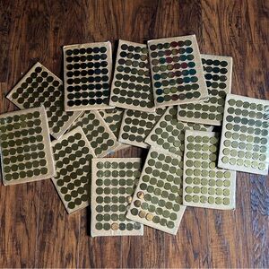 ⭐️$5 if bundled ⭐️Vintage Bundle 48 Gold Plated Metal Flat Buttons W Alloy Shank